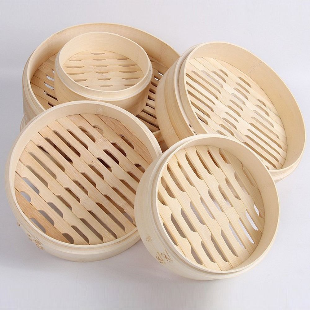 Bao Steamer Bamboo - Chinese stoompan van bamboe met deksel,