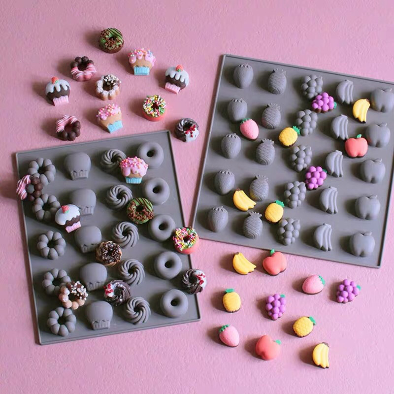 Donut Mold Silicone - Multicavity Fruit Siliconen Chocolade Bakvorm Donut